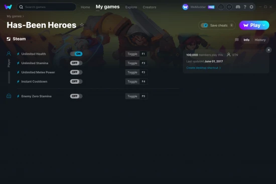 Has-Been Heroes cheats screenshot