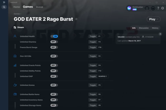 GOD EATER 2 Rage Burst cheats screenshot