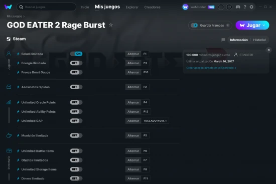 captura de pantalla de las trampas de GOD EATER 2 Rage Burst