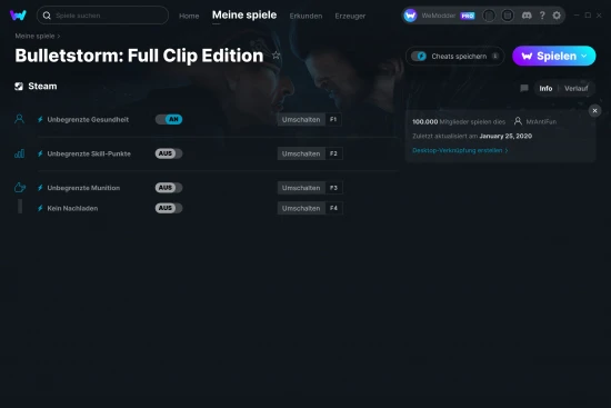 Bulletstorm: Full Clip Edition Cheats Screenshot