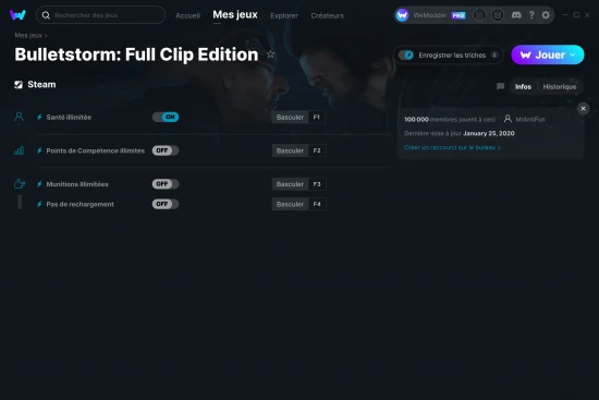 Capture d'écran de triches de Bulletstorm: Full Clip Edition
