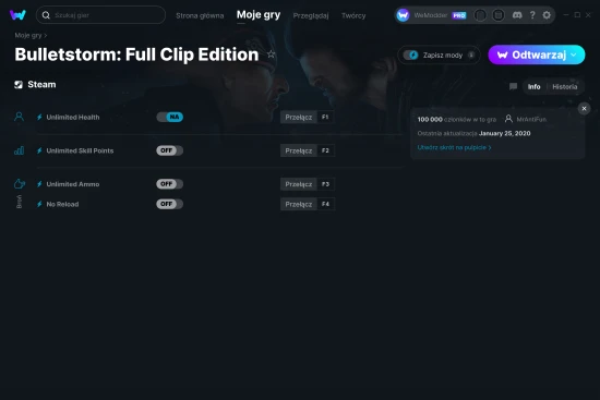 cheaty Bulletstorm: Full Clip Edition zrzut ekranu