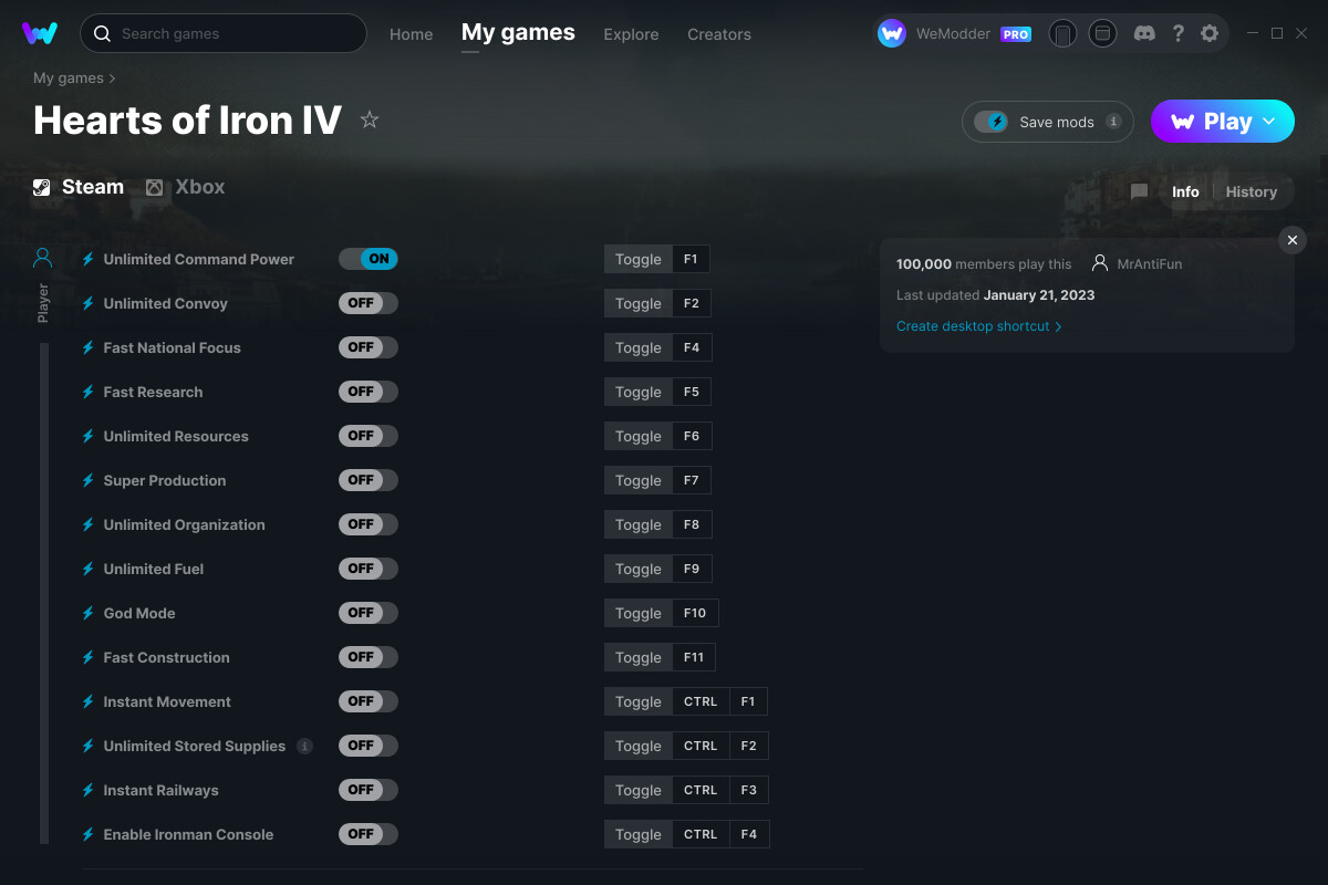 Hearts of Iron IV Cheats and Trainer for Steam Trainers WeMod Community