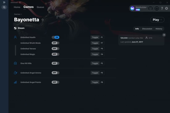 Bayonetta cheats screenshot