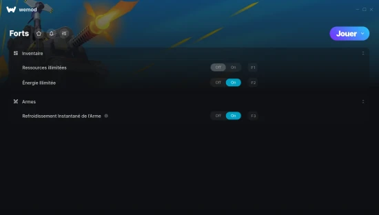 Capture d’écran des cheats pour Forts