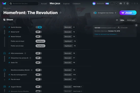 Capture d'écran de triches de Homefront: The Revolution