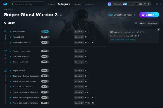 Capture d'écran de triches de Sniper Ghost Warrior 3