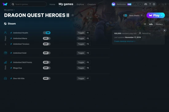 DRAGON QUEST HEROES II cheats screenshot