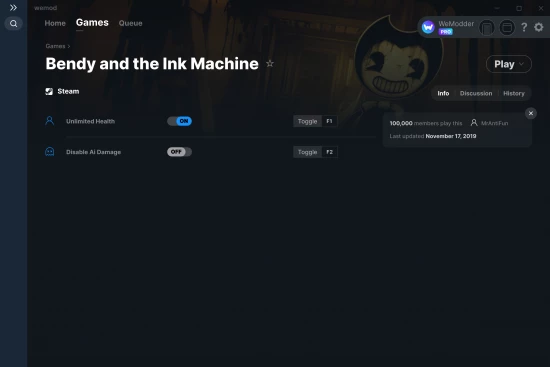 Bendy and the Ink Machine cheats screenshot