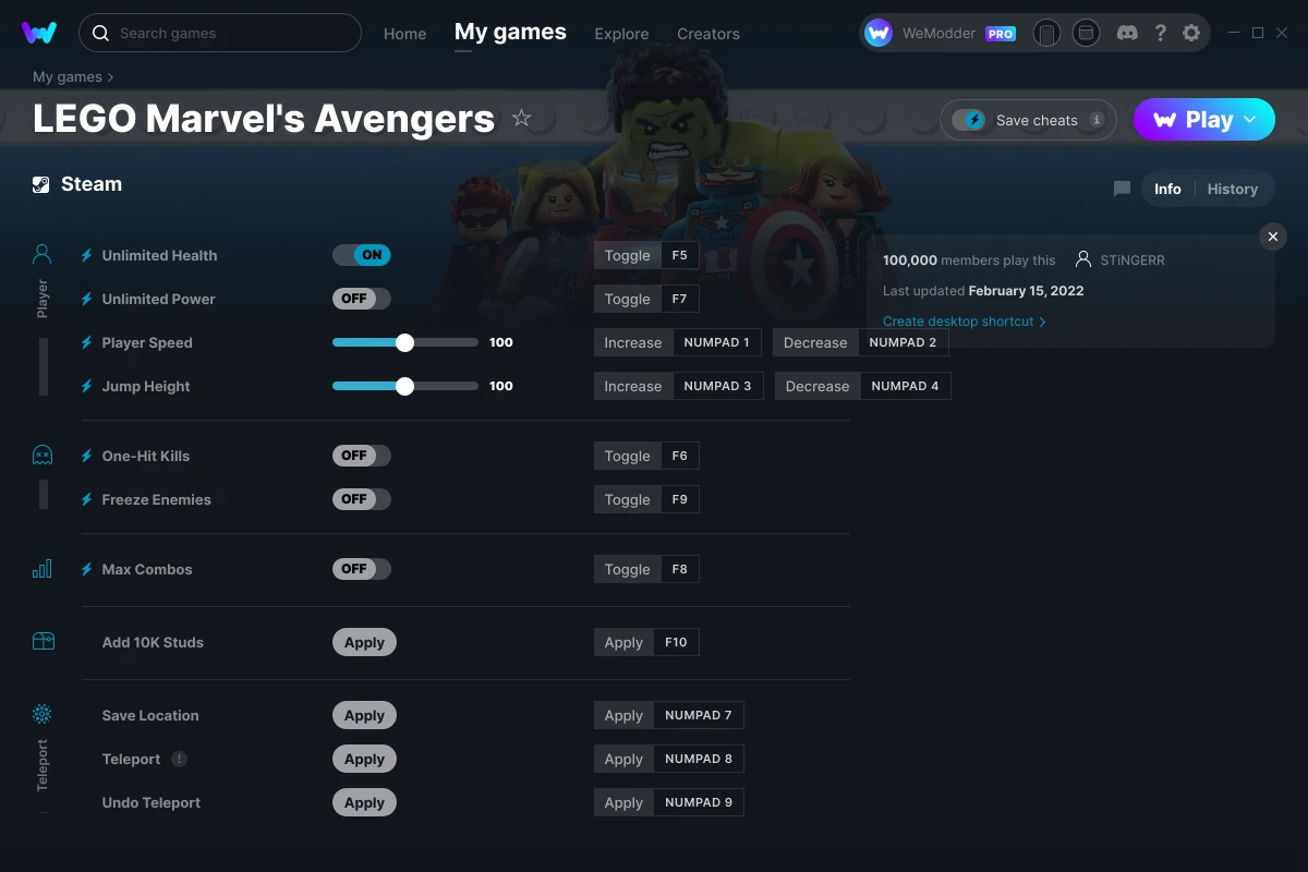 LEGO Marvel's Avengers cheats screenshot