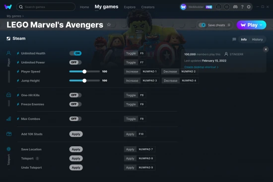 LEGO Marvel's Avengers cheats screenshot