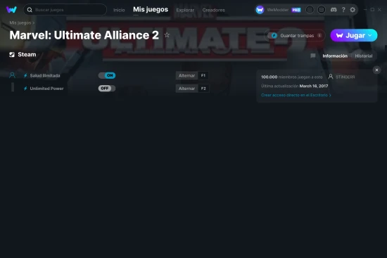 captura de pantalla de las trampas de Marvel: Ultimate Alliance 2