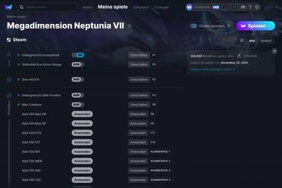 Megadimension Neptunia VII Cheats Screenshot