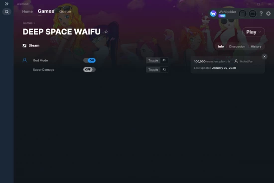 DEEP SPACE WAIFU cheats screenshot