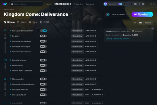 Kingdom Come: Deliverance Cheats Screenshot