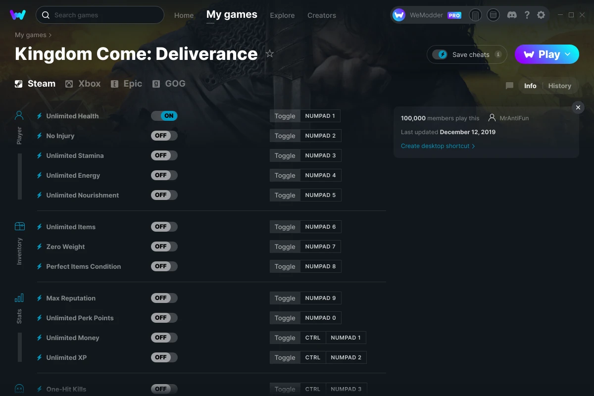 Kingdom Come: Deliverance Cheats & Trainers for PC