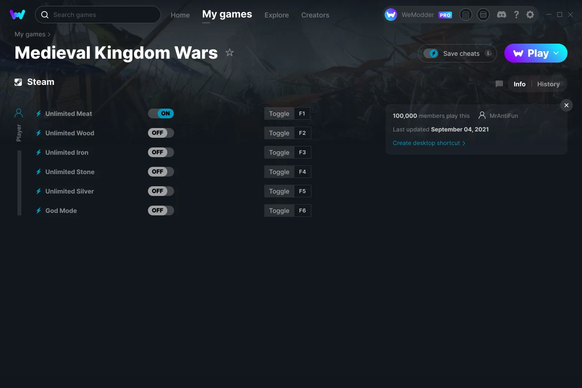 Medieval Kingdom Wars Cheats & Trainers for PC | WeMod