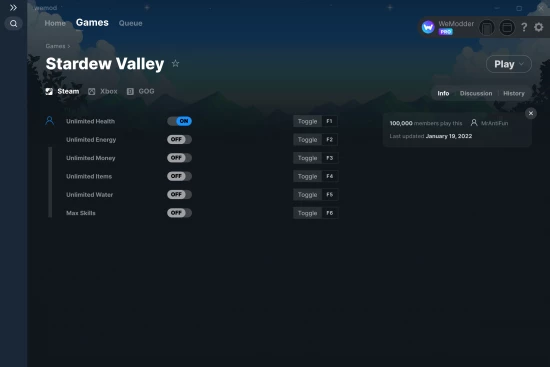 Stardew Valley cheats screenshot