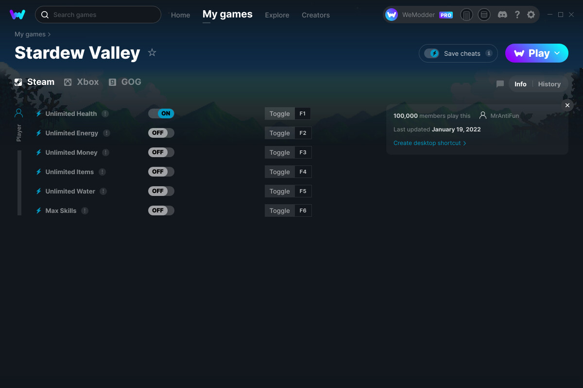 Stardew Valley Cheats and Trainer for Steam Trainers WeMod Community
