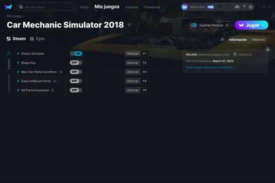 captura de pantalla de las trampas de Car Mechanic Simulator 2018