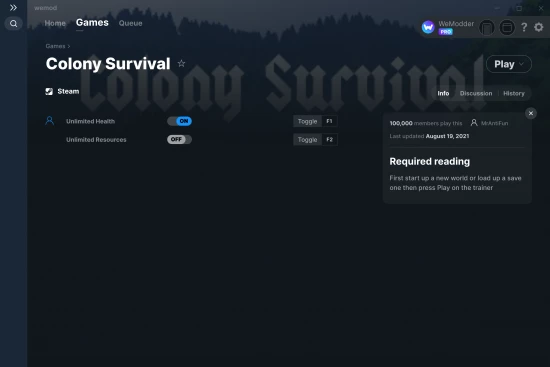 Colony Survival cheats screenshot