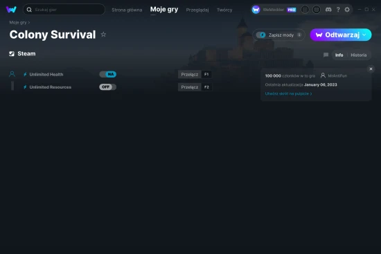 cheaty Colony Survival zrzut ekranu