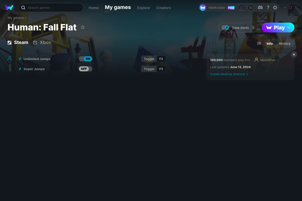 Human Fall Flat Cheats & Trainers for PC WeMod