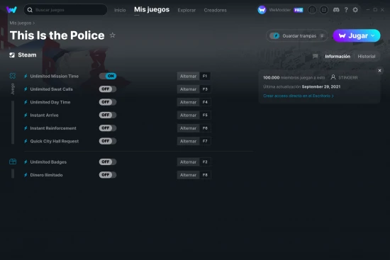 captura de pantalla de las trampas de This Is the Police