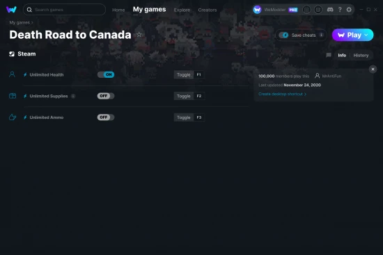 Death Road to Canada cheats screenshot