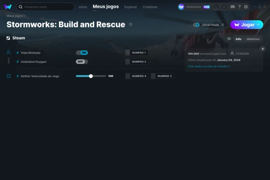 Captura de tela de cheats do Stormworks: Build and Rescue