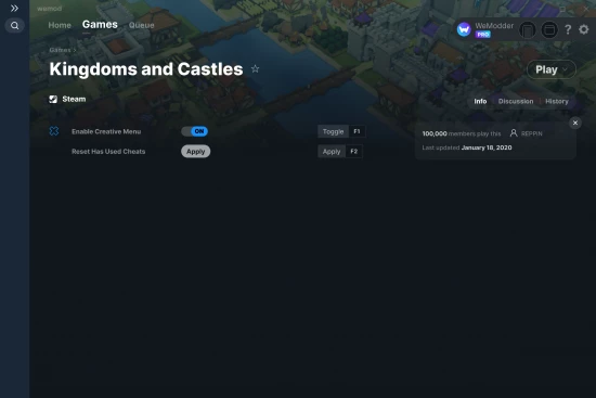 Kingdoms and Castles cheats screenshot