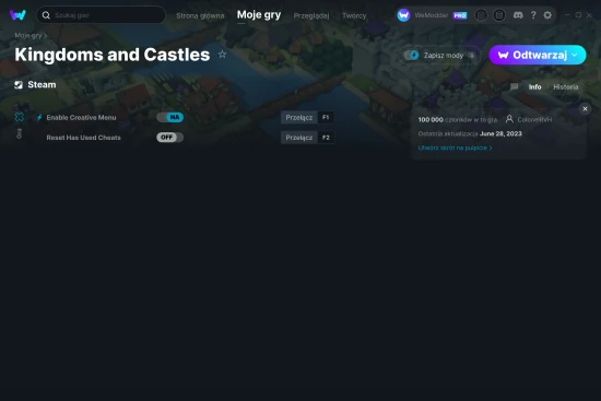 cheaty Kingdoms and Castles zrzut ekranu
