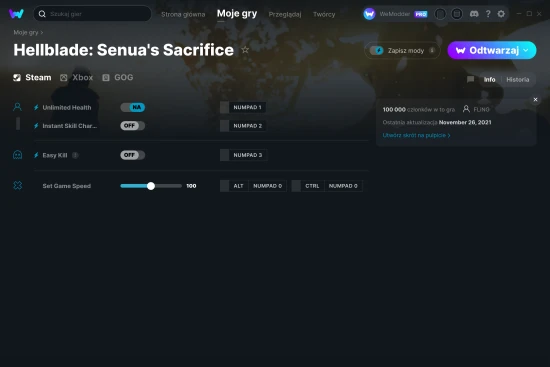 cheaty Hellblade: Senua's Sacrifice zrzut ekranu