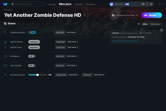 Capture d'écran de triches de Yet Another Zombie Defense HD