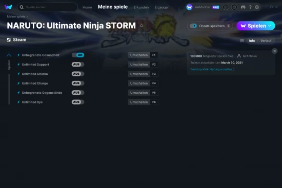 NARUTO: Ultimate Ninja STORM Cheats Screenshot