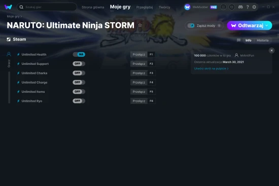 cheaty NARUTO: Ultimate Ninja STORM zrzut ekranu