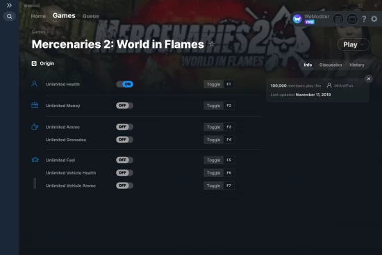 Mercenaries 2: World in Flames cheats screenshot