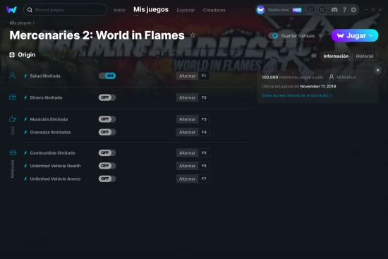 captura de pantalla de las trampas de Mercenaries 2: World in Flames