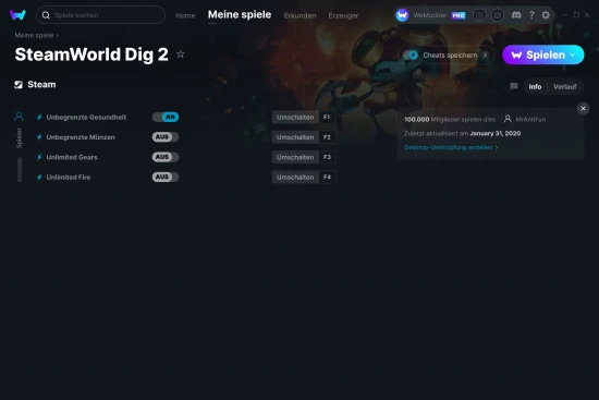 SteamWorld Dig 2 Cheats Screenshot