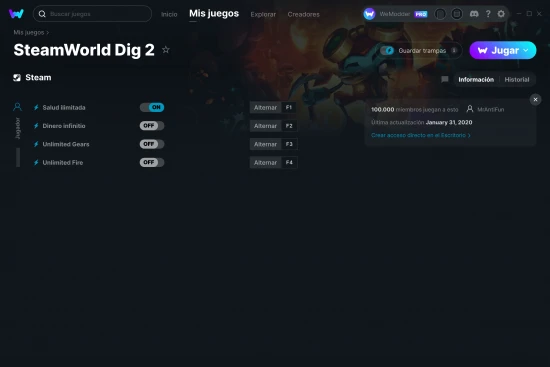 captura de pantalla de las trampas de SteamWorld Dig 2