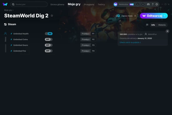 cheaty SteamWorld Dig 2 zrzut ekranu