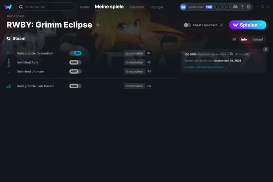 RWBY: Grimm Eclipse Cheats Screenshot