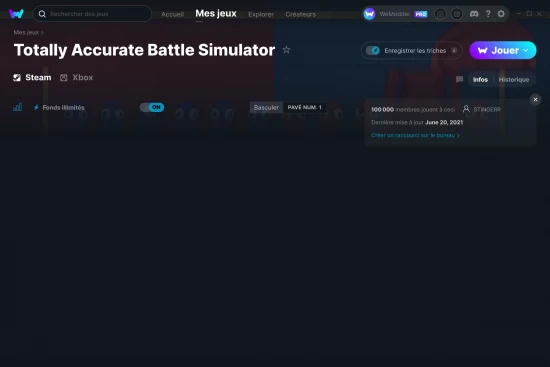Capture d'écran de triches de Totally Accurate Battle Simulator