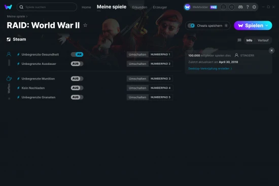 RAID: World War II Cheats Screenshot