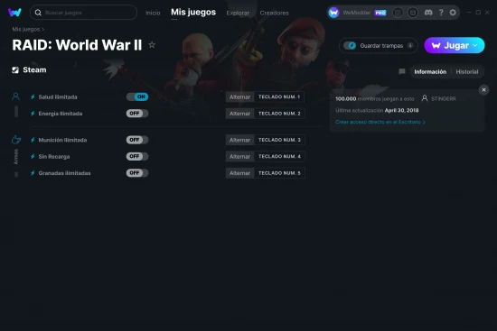 captura de pantalla de las trampas de RAID: World War II