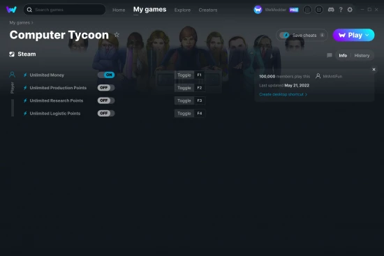 Computer Tycoon cheats screenshot