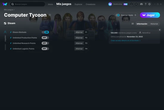 captura de pantalla de las trampas de Computer Tycoon