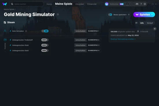 Gold Mining Simulator Cheats Screenshot