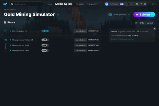 Gold Mining Simulator Cheats Screenshot