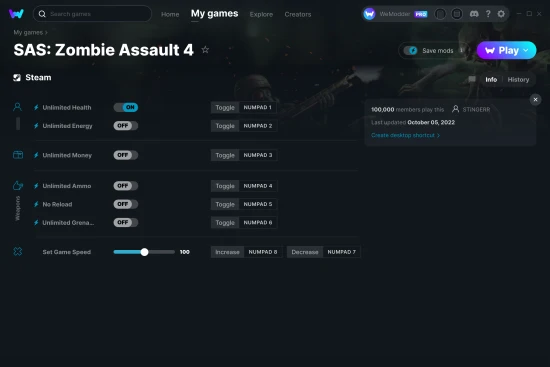 SAS: Zombie Assault 4 cheats screenshot